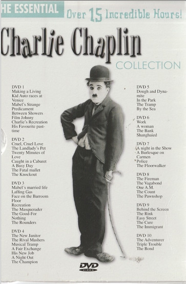 Charlie Chaplin Collection 10xDVD Box (Mint, 1 DVD-kotelo on avattu)