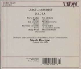 Cherubini / Callas / Carlyle / Vickers / Rescigno: Medea 2CD (Käyt)
