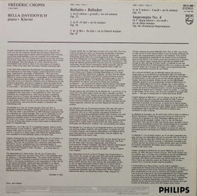 Chopin / Bella Davidovich: 4 Ballades ∙ Fantaisie-Impromptu LP (Käyt)