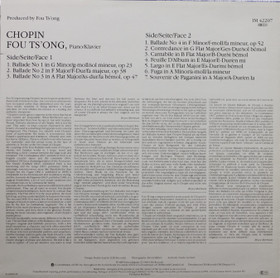 Chopin / Fou Ts'ong: 4 Ballades / Contredance / Cantabile LP (Käyt)