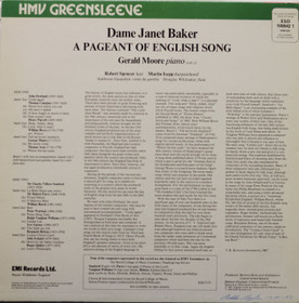 Dame Janet Baker / Gerald Moore: A Pageant Of English Song LP (Käyt)
