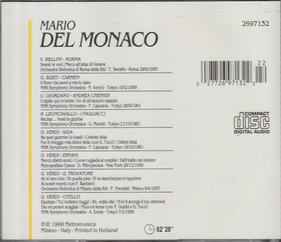 Mario Del Monaco In Concert CD (Käyt)