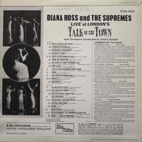 Diana Ross and The Supremes: 'Live' at London's Talk Of The Town LP
