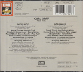 Carl Orff / Wolfgang Sawallisch: Die Kluge / Der Mond 2CD (Käyt)