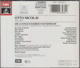 Otto Nicolai / Frick / Heger: Die Lustigen Weiber Von Windsor 2CD Käyt