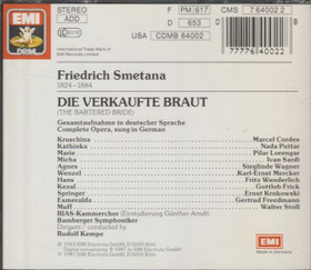 Smetana / Rudolf Kempe: Die Verkaufte Braut 2CD (Käyt)