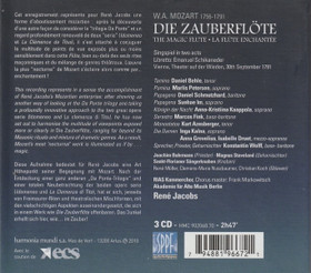Mozart / Daniel Behle / René Jacobs: Die Zauberflöte 3CD Box (Käyt)