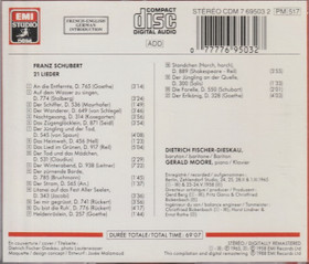 Schubert / Dietrich Fischer-Dieskau: 21 Lieder CD (Käyt)