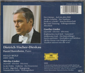 Wolf / Fischer-Dieskau / Barenboim: Mörike-Lieder / Goethe-Lieder CD