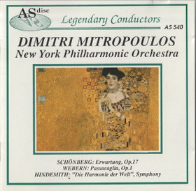 Mitropoulos / Schoenberg /Webern / Hindemith: Erwartung, Op.17 CD Käyt