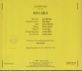 Verdi / Björling / Rigal / Barbieri / Stiedry: Don Carlo 2CD (Käyt)