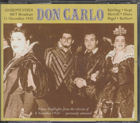 Verdi / Björling / Siepi / Merrill / Stiedry: Don Carlo 3CD (Käyt)