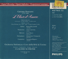 Donizetti / Carreras / Scimone: L’Elisir D’Amore 2CD Box (Käyt)