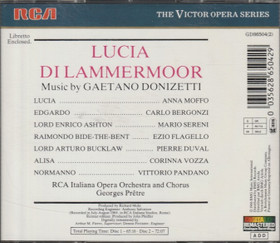 Donizetti / Moffo / Bergonzi / Prêtre: Lucia Di Lammermoor 2CD (Käyt)