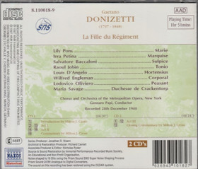 Donizetti / Pons / Petina / Papi: La Fille Du Régiment 2CD (Käyt)