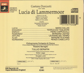 Donizetti / Callas / Serafin: Lucia Di Lammermoor 2CD Box (Käyt)
