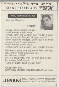 Suosikki-Jenkki keräilykortti N:o 62 -Doris Day / Rock Hudson. K3 Käyt