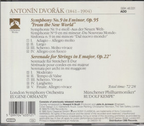 Antonín Dvořák: Symphony No. 9 / Serenade For Strings CD (Käyt)