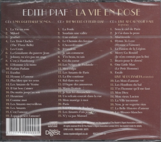 Edith Piaf: La Vie En Rose 3CD (Mint)