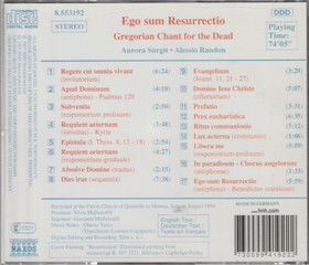 Ego Sum Resurrectio - Gregorian Chant For The Dead CD (Käyt)