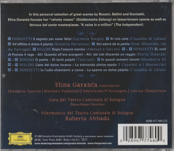 Elīna Garanča / Roberto Abbado: Bel Canto CD (Käyt)