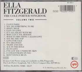 Ella Fitzgerald: The Cole Porter Songbook, Vol. 2. CD (Käyt)