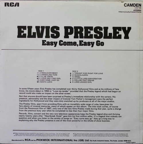 Elvis Presley: Easy Come, Easy Go LP (Käyt)