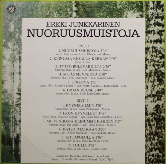 Erkki Junkkarinen: Nuoruusmuistoja LP (Käyt)