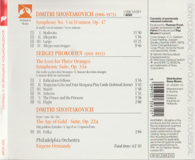 Shostakovich / Ormandy: Symphony No. 5 / The Love For Three Oranges CD