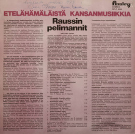 Raussin Pelimannit: Etelähämäläistä kansanmusiikkia LP (Käyt)