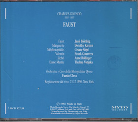 Gounod  / Björling / Kirsten / Siepi /Cleva: Faust (Met 1950) 2CD Käyt