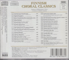 Tampere Philharmonic Choir/ Liimola: Finnish Choral Classics CD (Käyt)