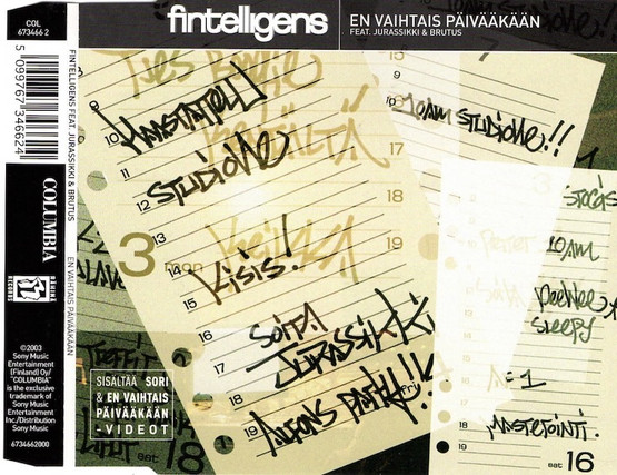 Fintelligens Feat. Jurassikki & Brutus: En vaihtais päivääkään CDs 