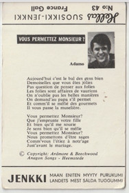 Suosikki-Jenkki keräilykortti N:o 43 - France Gall. K3 (Käyt)