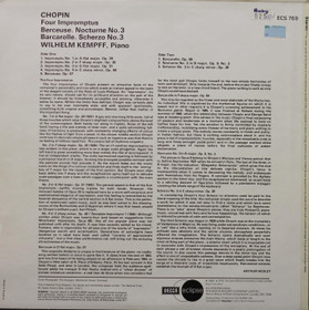 Frédéric Chopin / Wilhelm Kempff: Four Impromptus LP (Käyt)