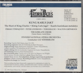 Fredrik Pacius / Ulf Söderblom: Kung Karls Jakt 2CD Box (Käyt)