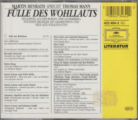 Martin Benrath Spricht Thomas Mann: Fülle Des Wohllauts CD (Käyt)