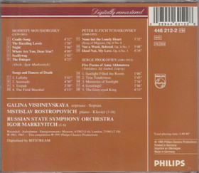Mussorgsky / Tchaikovsky / Vishnevskaya: Russian Songs CD (Käyt)