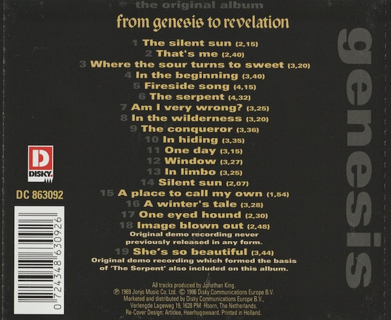 Genesis: From Genesis To Revelation / The Original Album CD (Käyt)
