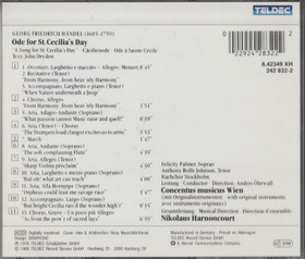 Händel / Harnoncourt: Ode For St. Cecilia's Day CD (Käyt)