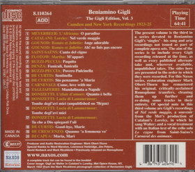 Beniamino Gigli: Camden and New York Recordings 1923-25 CD (Käyt)