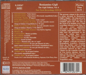Beniamino Gigli: The Gigli Edition 6 - New York Recordings 1929-30. CD