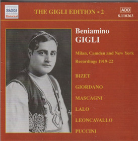 Beniamino Gigli: Milan, Camden and New York Recordings 1919-22 CD Käyt