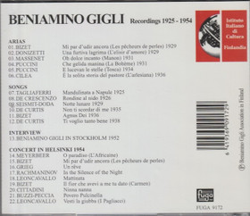 Finland's Tribute to Beniamino Gigli CD (Käyt)