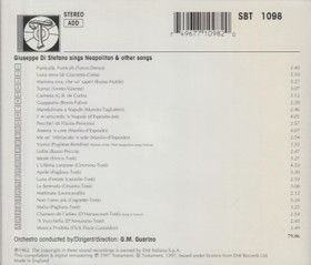 Giuseppe di Stefano: Neapolitan And Other Songs - Volume II. CD (Käyt)