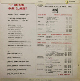 Golden Gate Quartet: Negro Spirituals Anthologie Vol. 6. LP (Käyt)