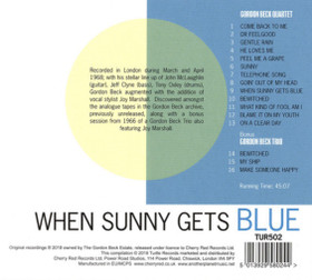Gordon Beck Quartet: When Sunny Gets Blue (Spring '68 Sessions)CD Uusi
