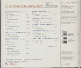 Gösta Winbergh: Opera Arias CD (Käyt)