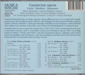 Hæffner / Naumann / Uttini: Gustaviansk Opera CD (Käyt)