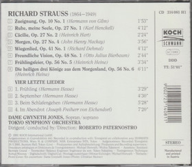 R. Strauss / Gwyneth Jones / Paternostro: Vier Letzte Lieder U.A. CD 